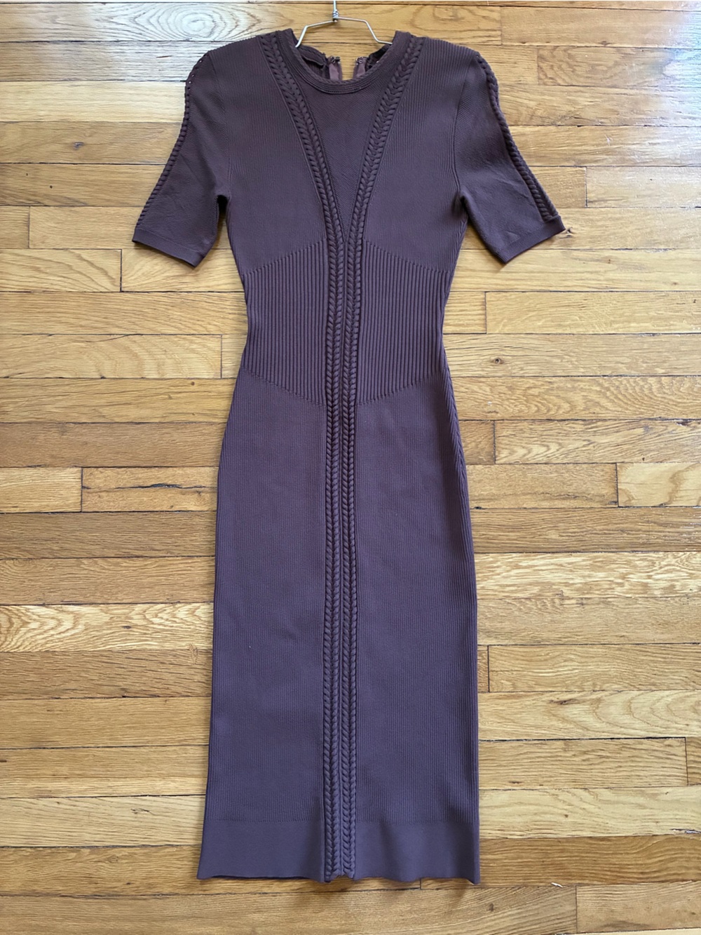 HERVE LEGER: Women's Ribbed Knit Maxi Skirt - Brown XS
